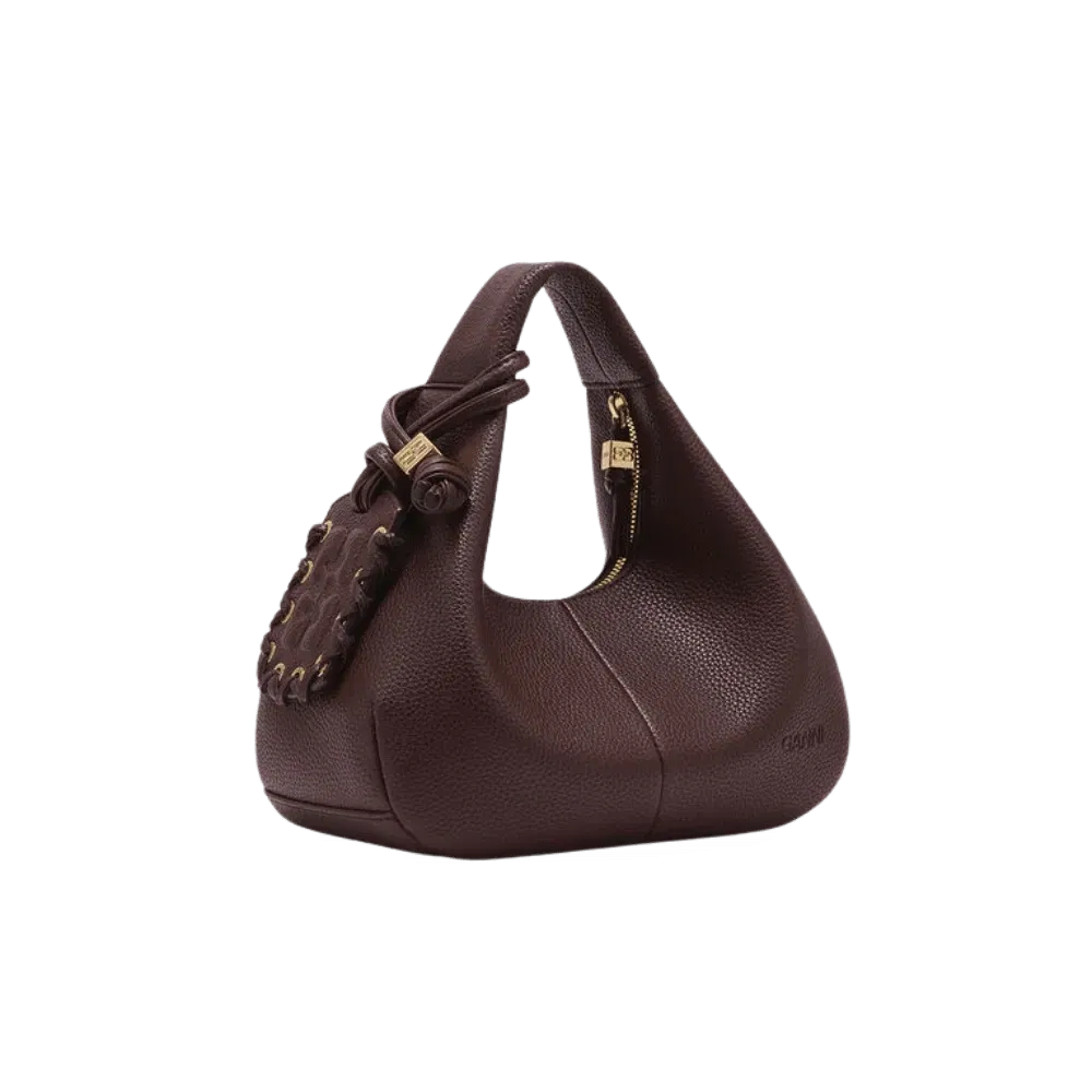 Ganni Brown Mini Hobo Bag