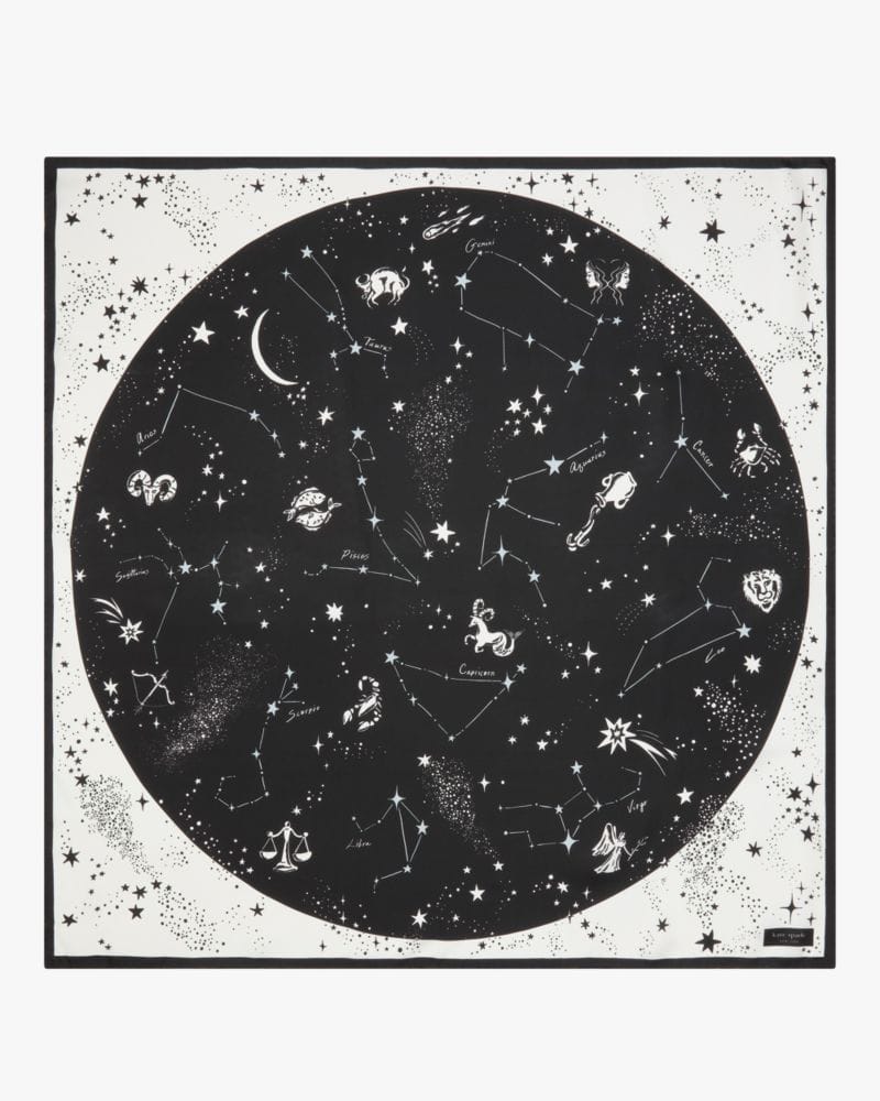 Zodiac Constellations Silk Square Scarf