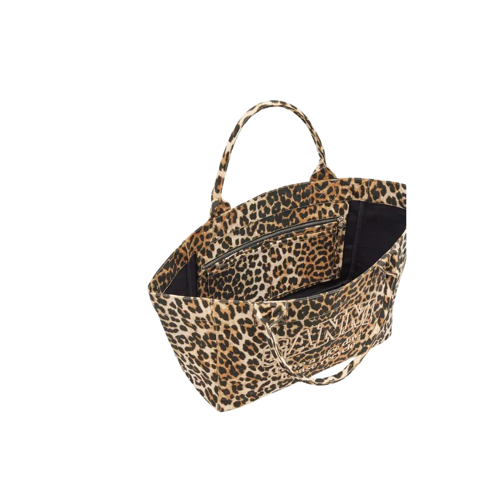 Ganni Leopard Medium Tote Bag