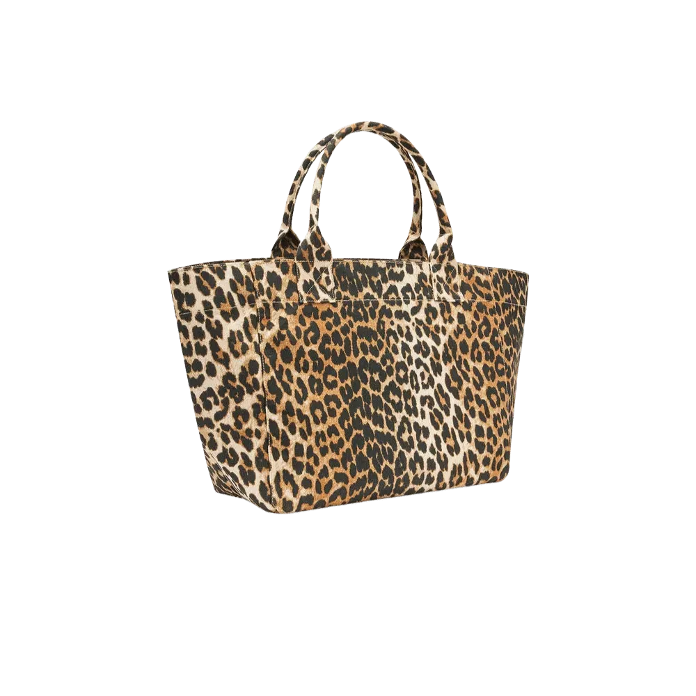 Ganni Leopard Medium Tote Bag