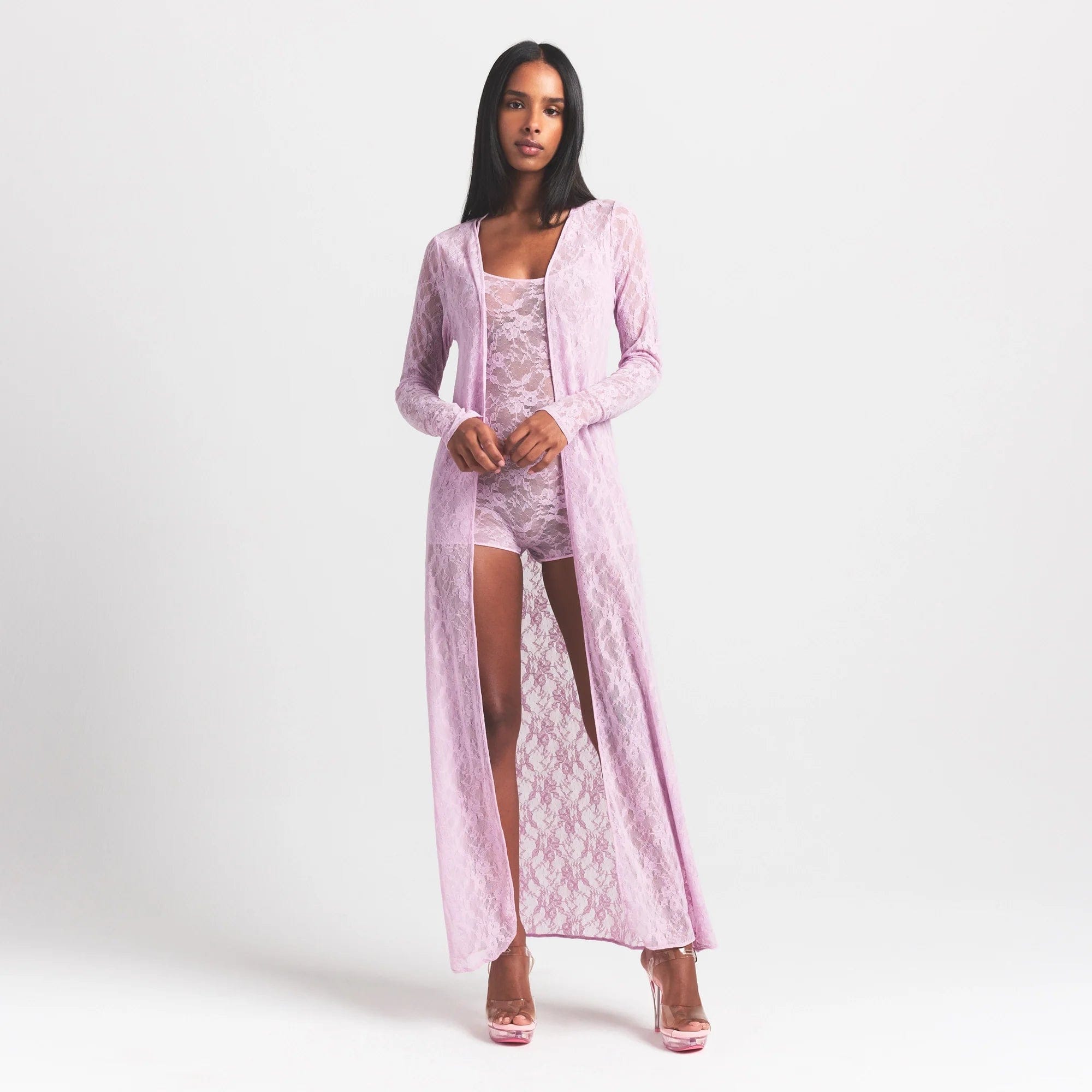 Stretch Lace Long Robe