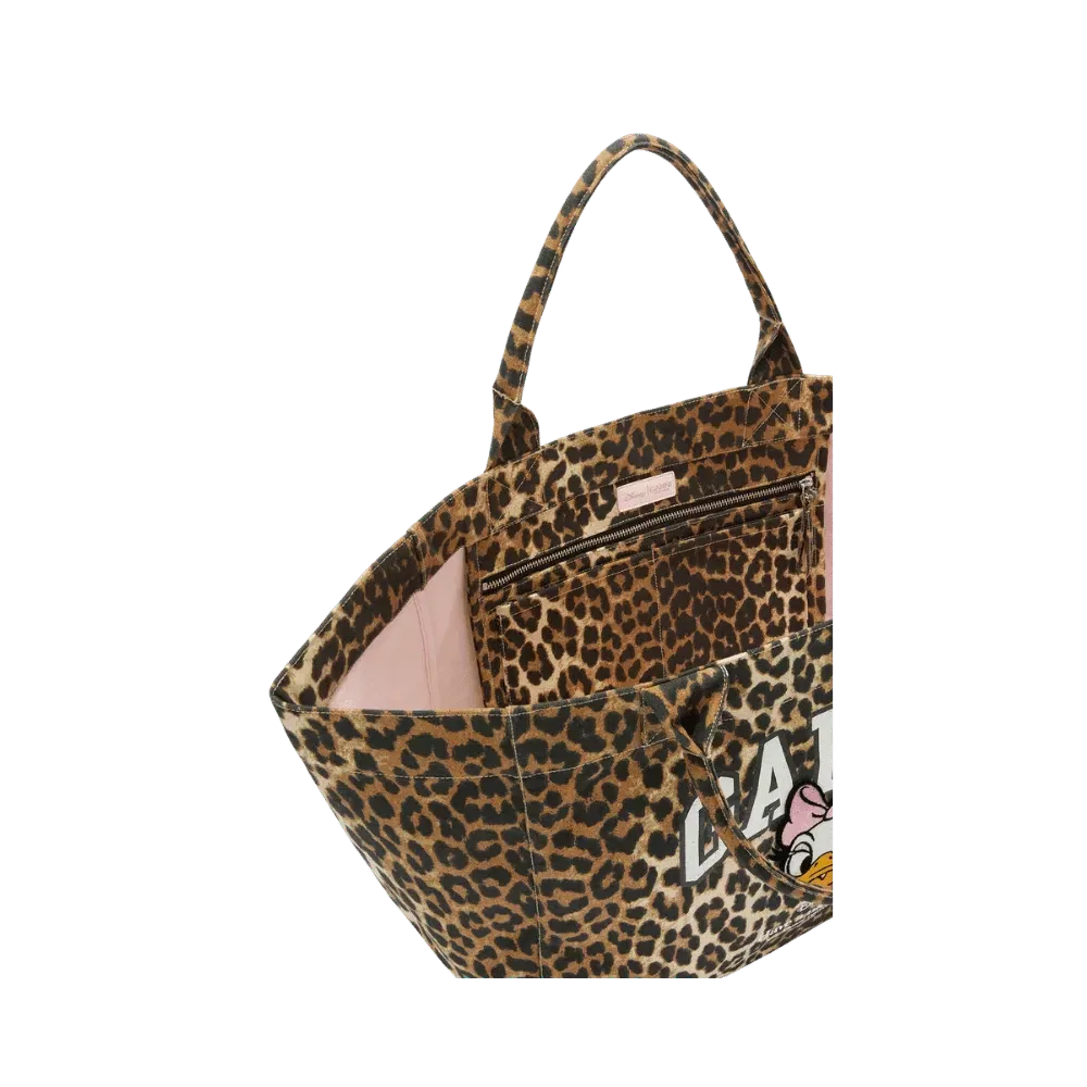 Ganni Daisy Duck Leopard XXL Tote Bag