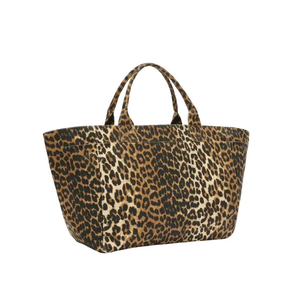 Ganni Daisy Duck Leopard XXL Tote Bag
