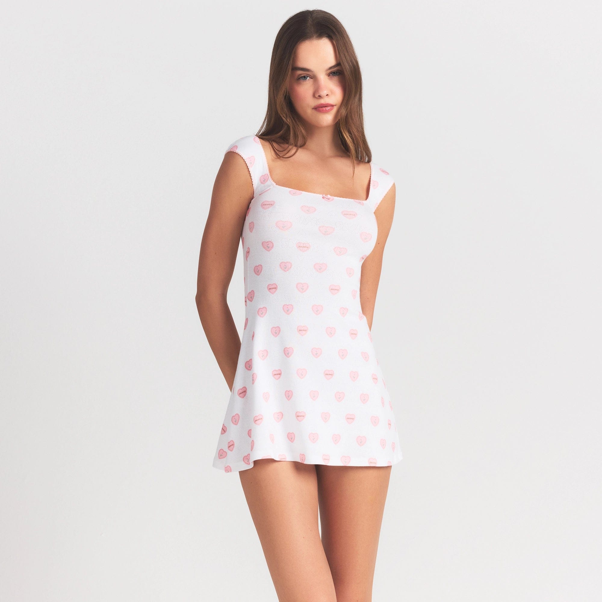 Logo Pointelle Mini Dress