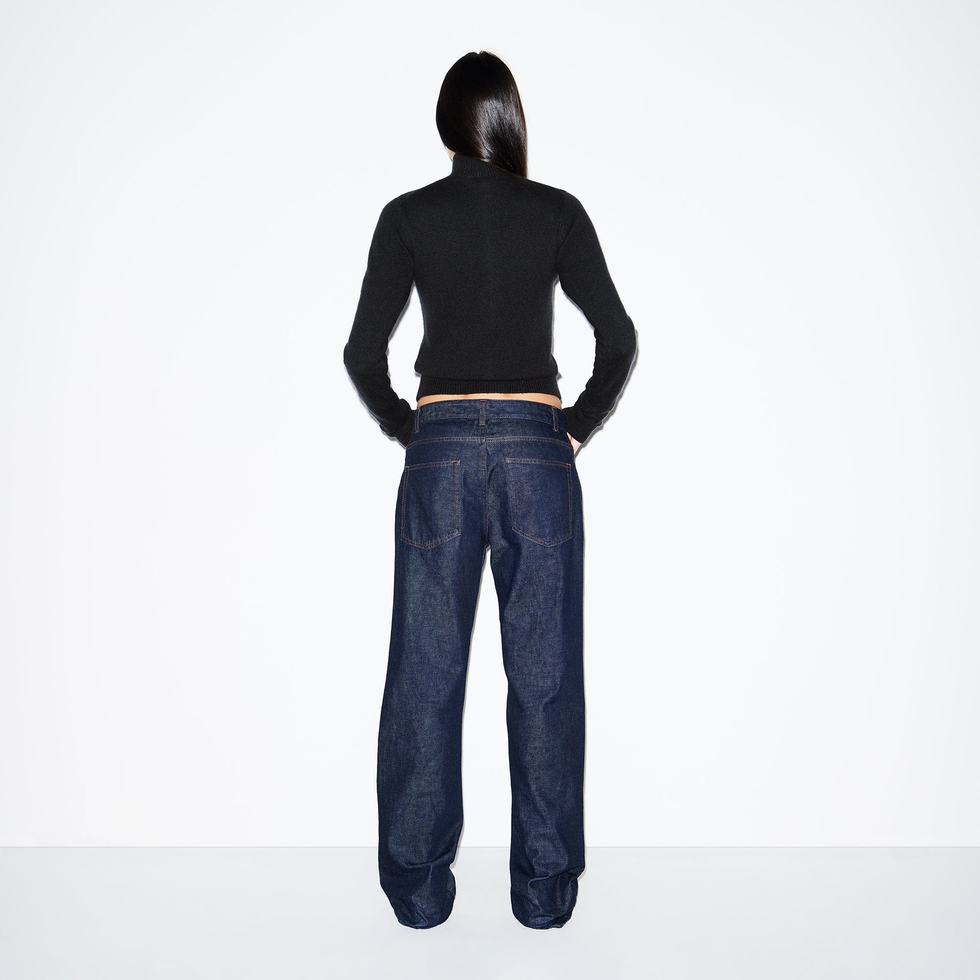 Wool Cashmere Zip Up Mock Neck Sweater