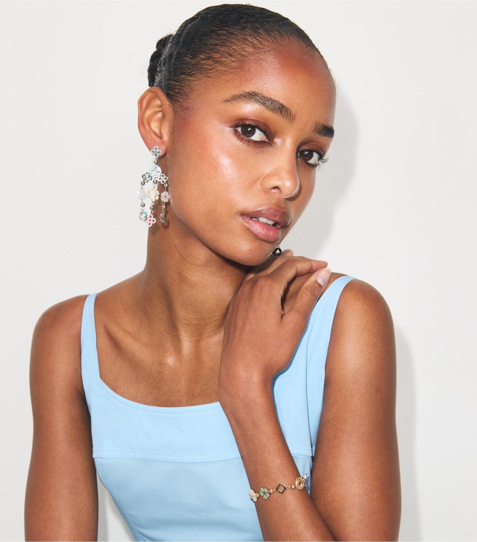 Small Forget Me Not Chandelier Earrings