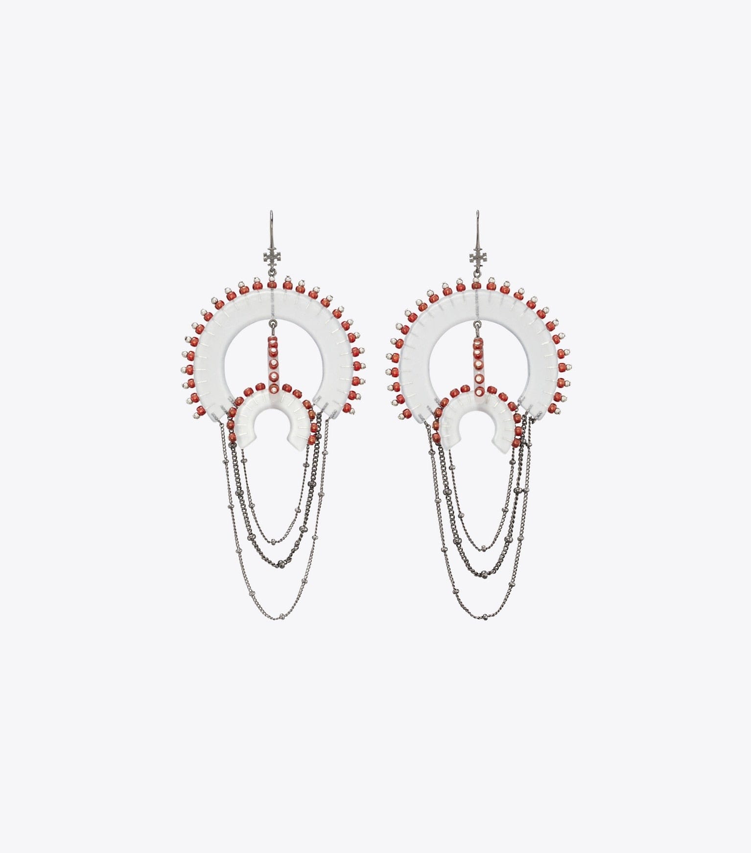 Bead And Resin Chandelier Earrings