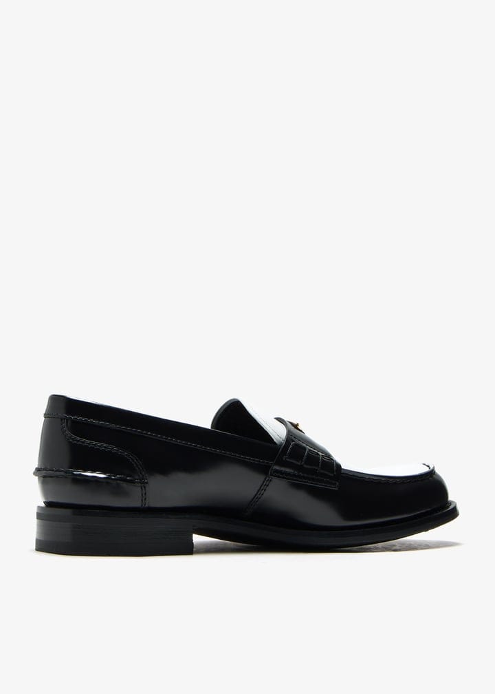 Two-tone brushed leather loafers