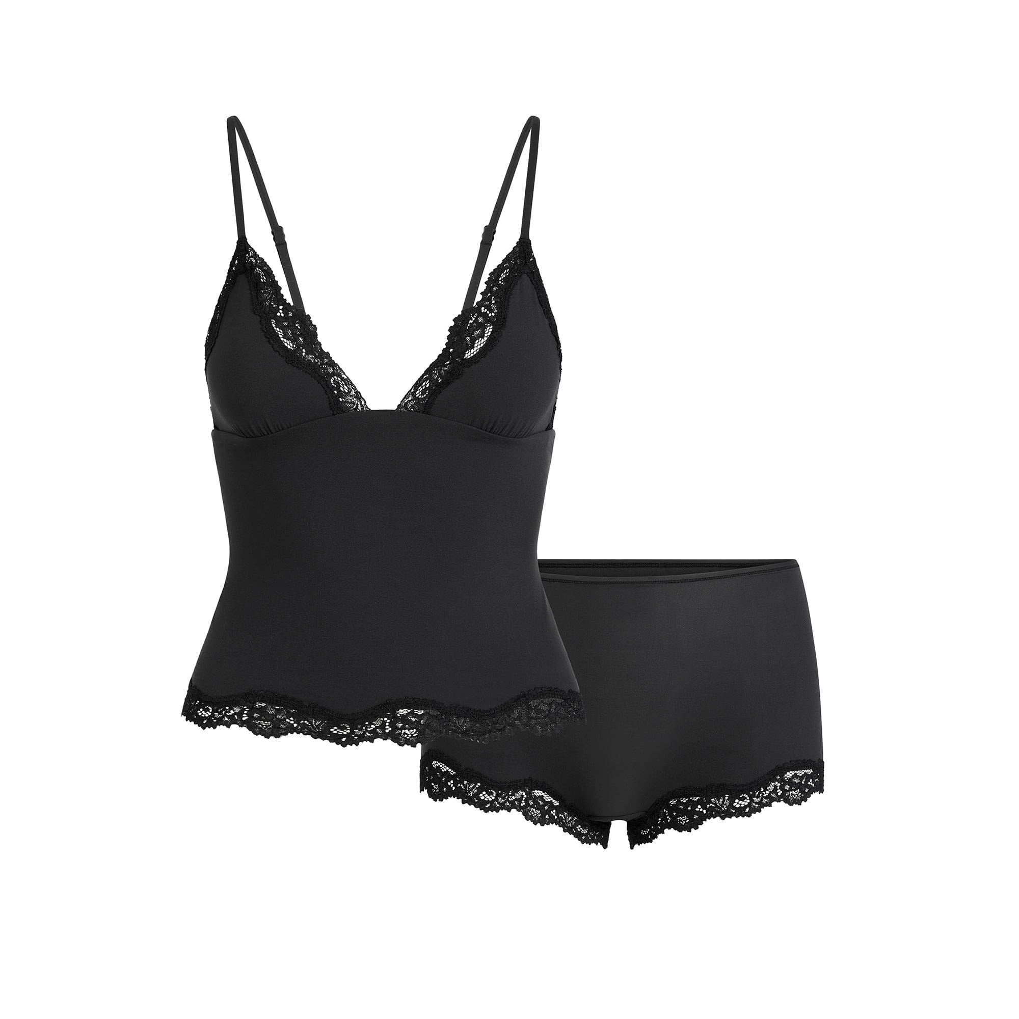 Fits Everybody Lace Triangle Cami and Boy Short Set