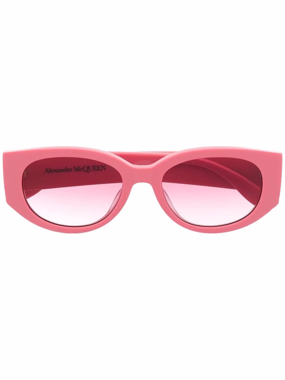 Graffiti logo-print oval-frame sunglasses