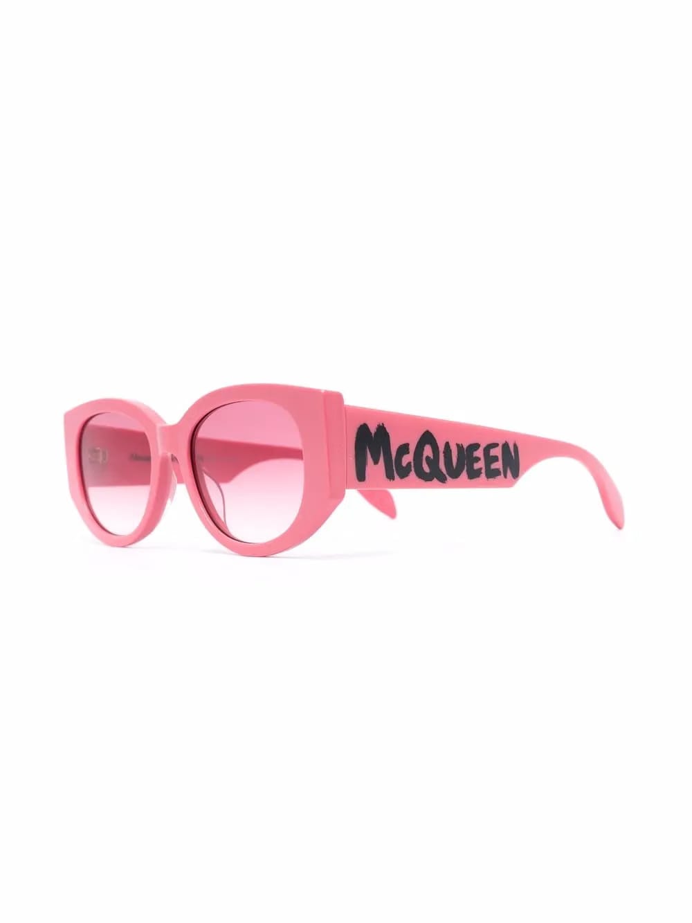 Graffiti logo-print oval-frame sunglasses