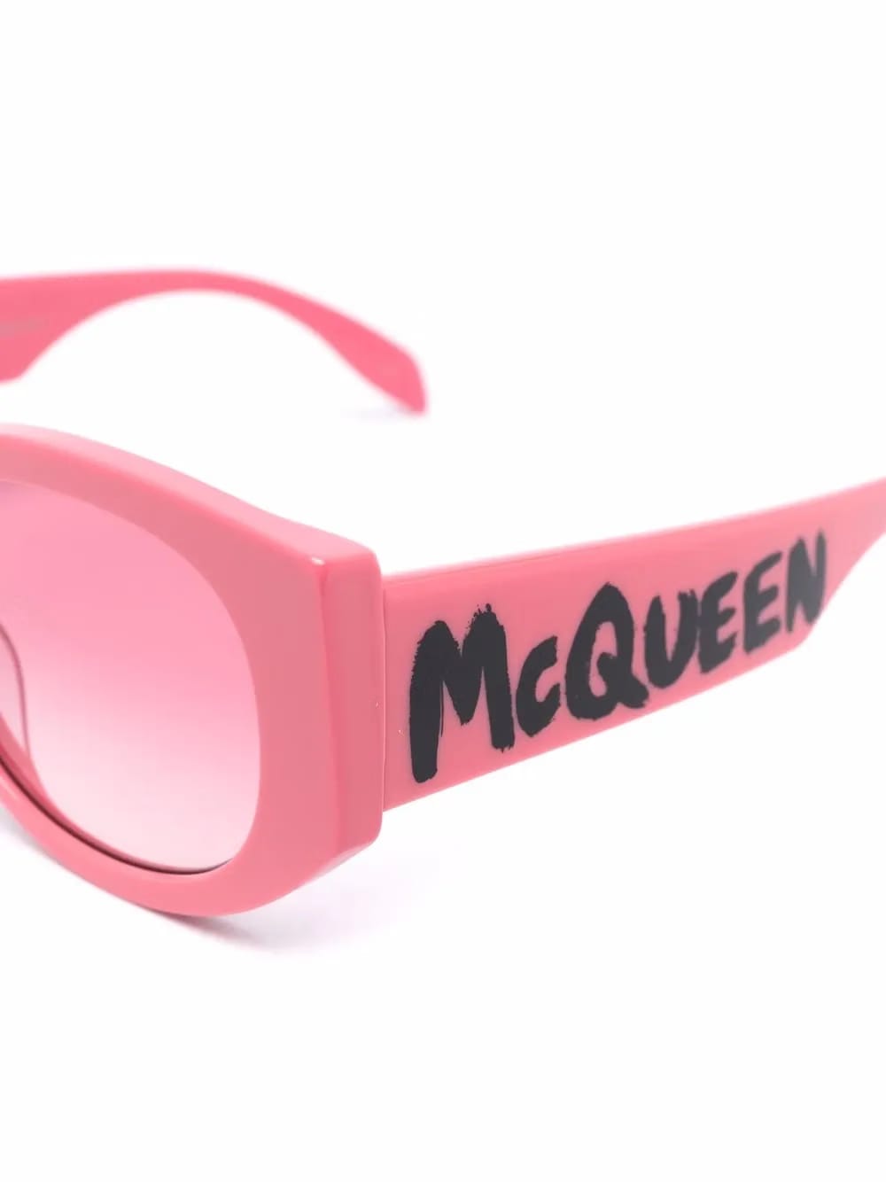 Graffiti logo-print oval-frame sunglasses