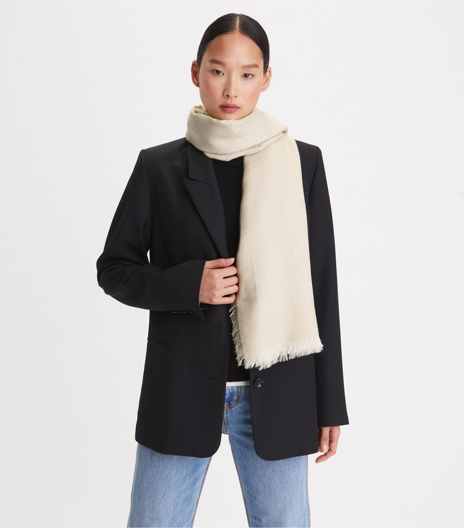 T Monogram Jacquard Traveler Scarf