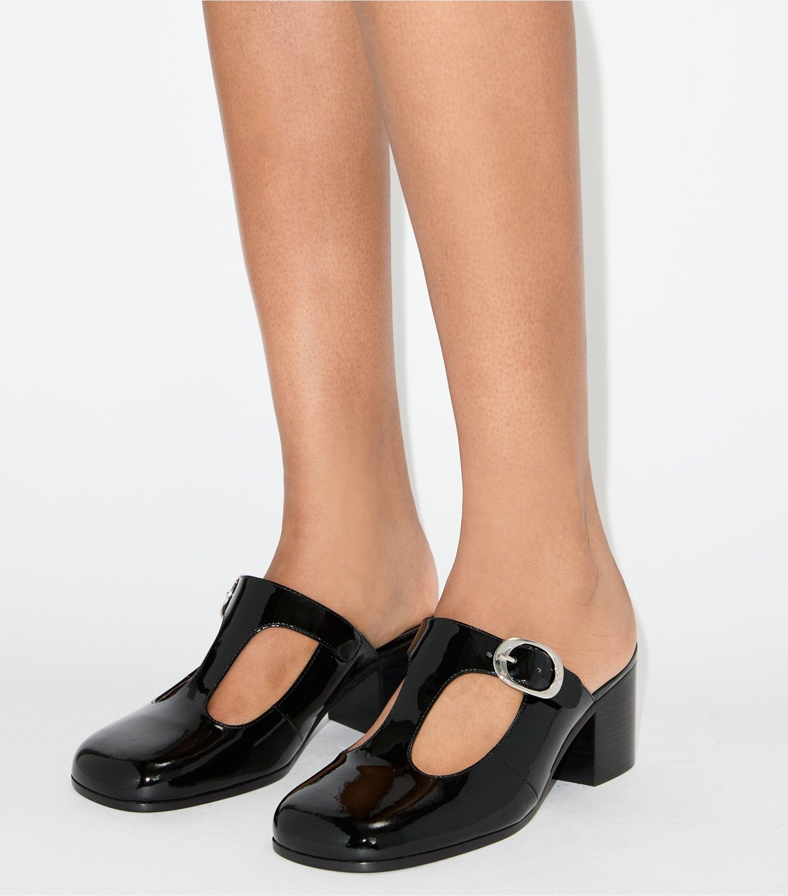 Violet T-Strap Heeled Mule