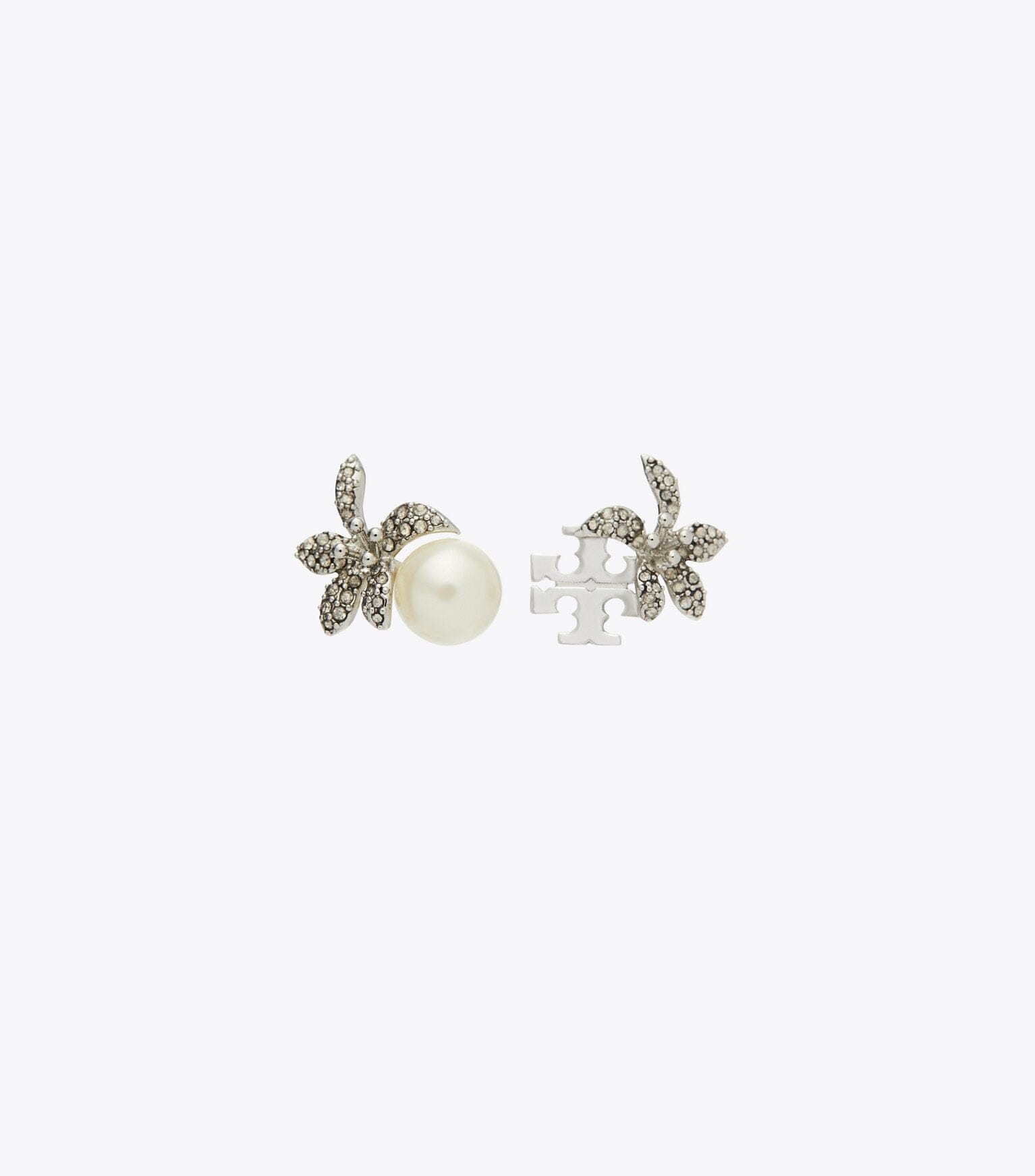 Moondance Pearl and Flower Stud Earrings