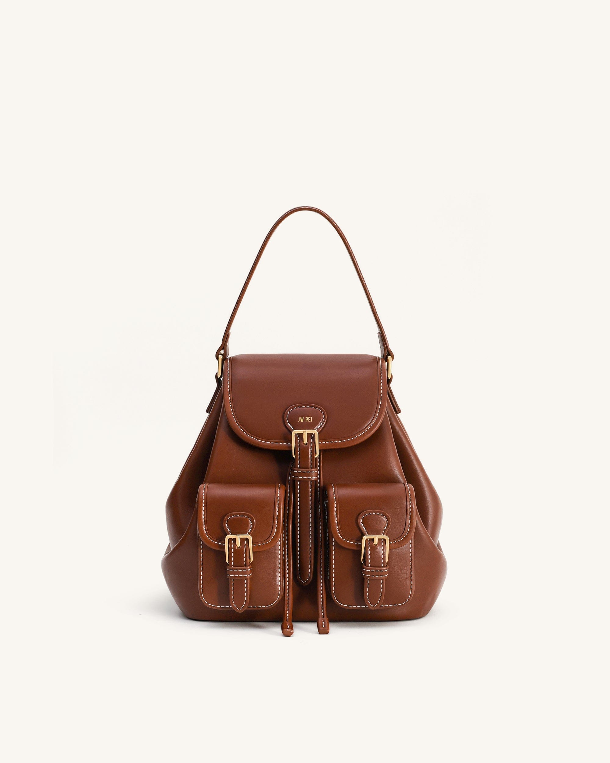 Jw Pei Harper Buckle Pocket Backpack Black