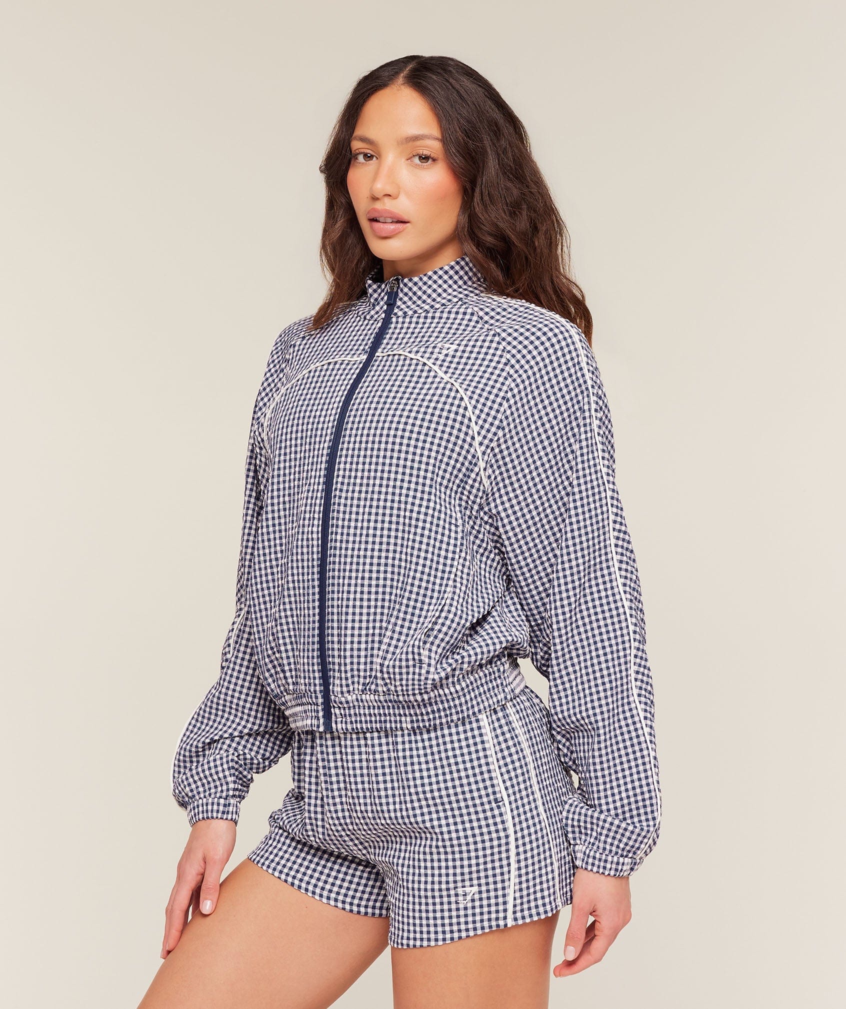 Women's Gymshark Gingham Track Jacket Carmine Red