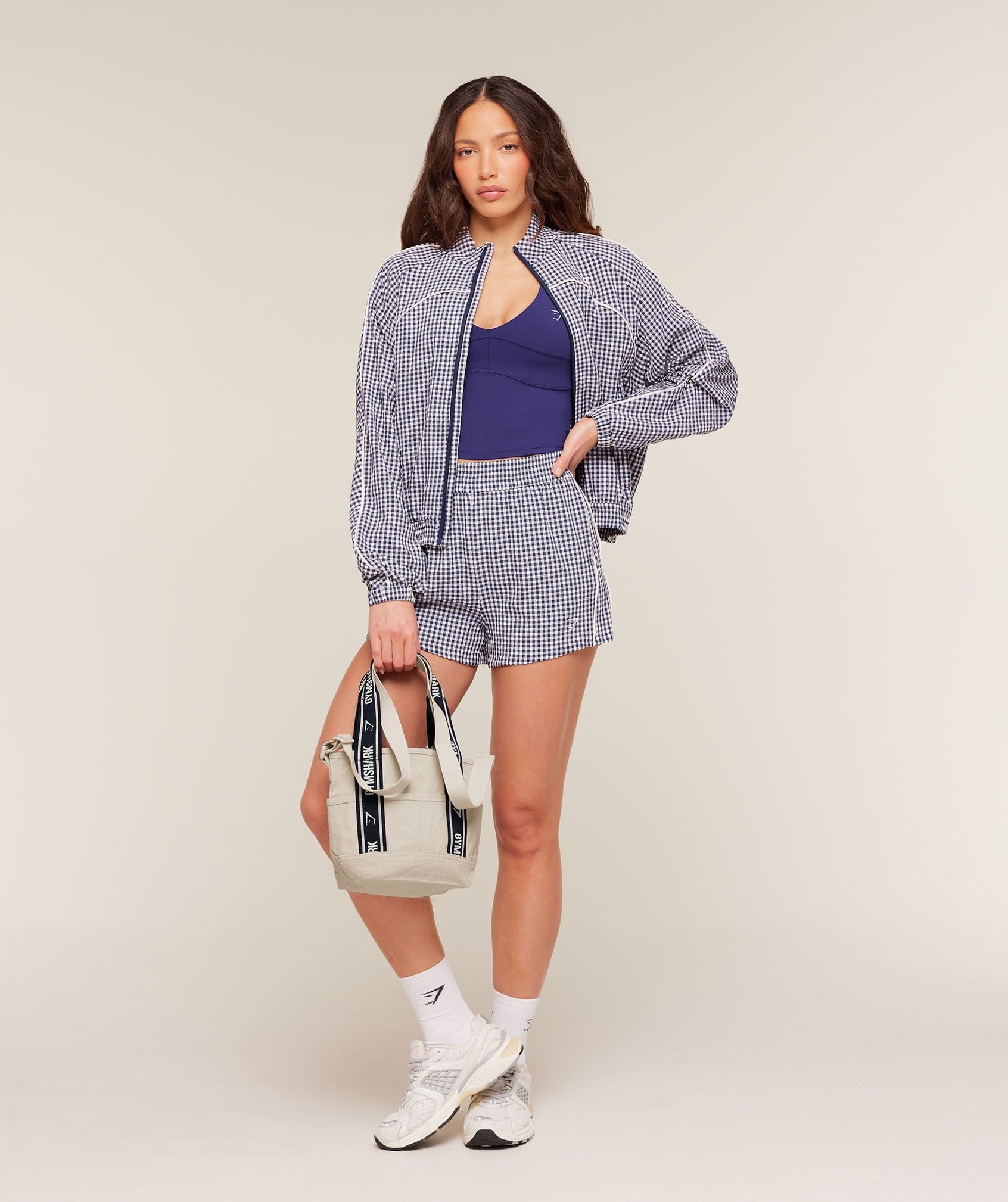 Women's Gymshark Gingham Track Jacket Carmine Red