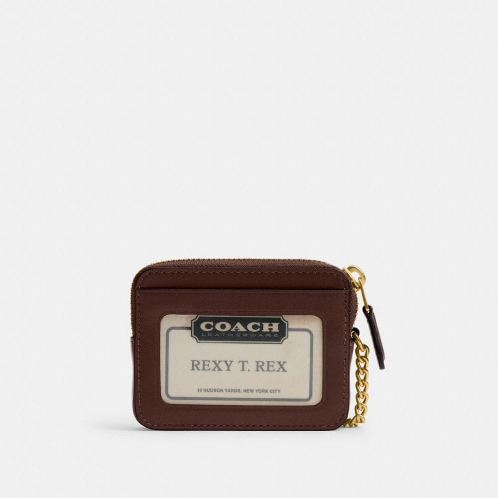Coach Essential Chain Card Case Brass Maple