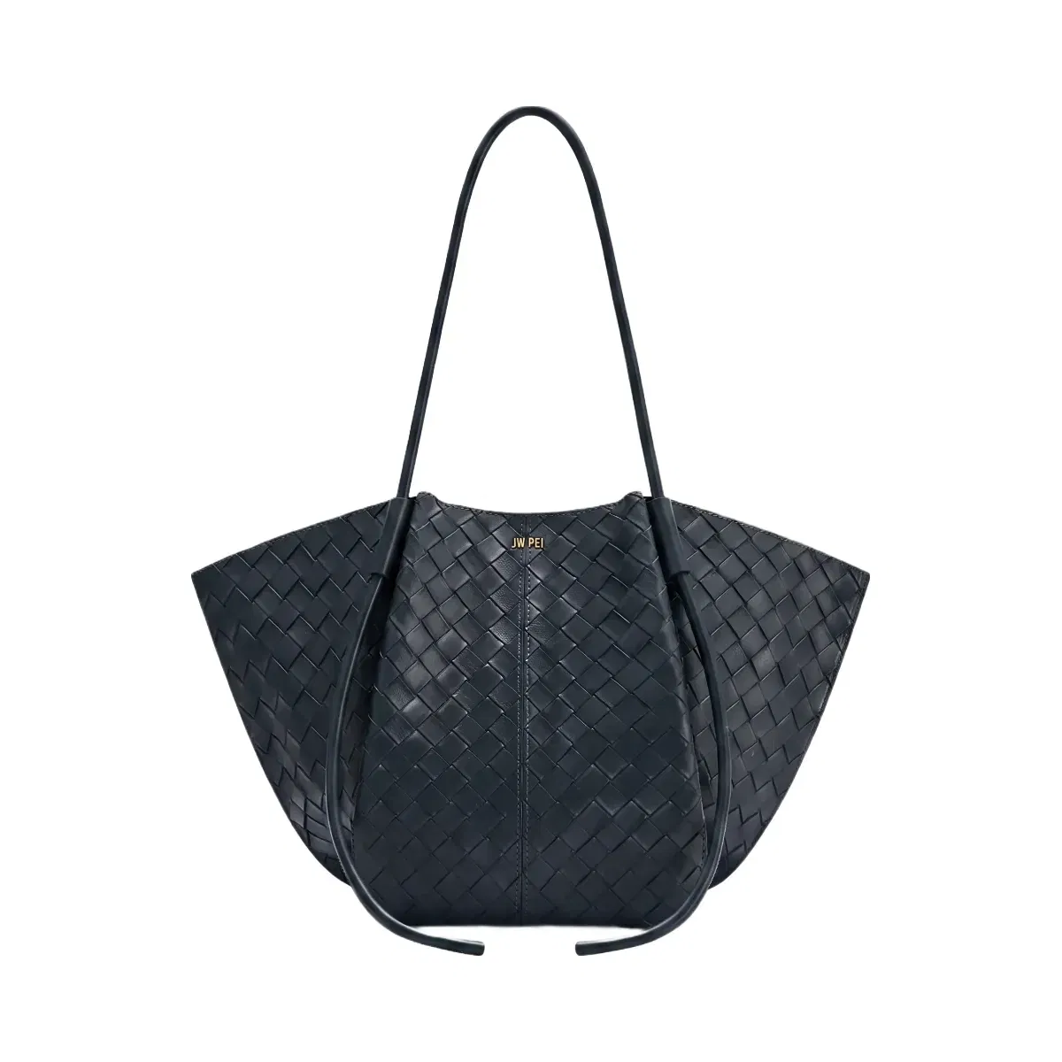 Jw Pei Nala Woven Texture Wide Tote Bag Navy Blue