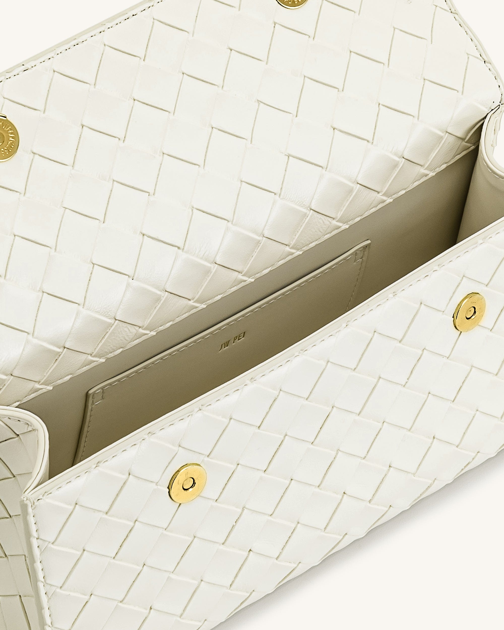 Jw Pei Keyla Weave Texture Top Handle Bag White