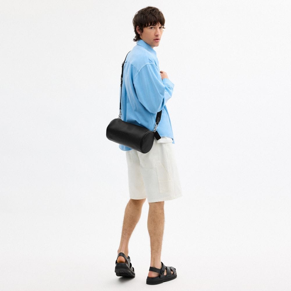 Coach Andre Barrel Bag 30 Silver Black