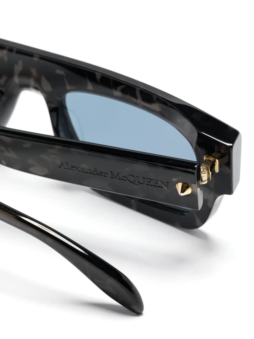 marble-pattern square-frame sunglasses