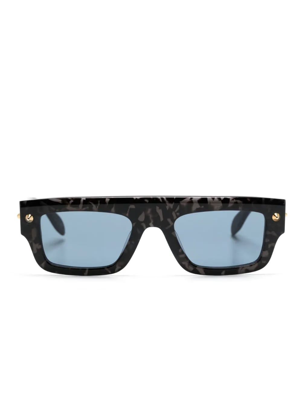 marble-pattern square-frame sunglasses