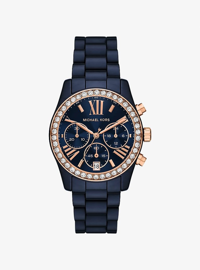 Michael Kors Lexington Pav Blue-Tone Watch