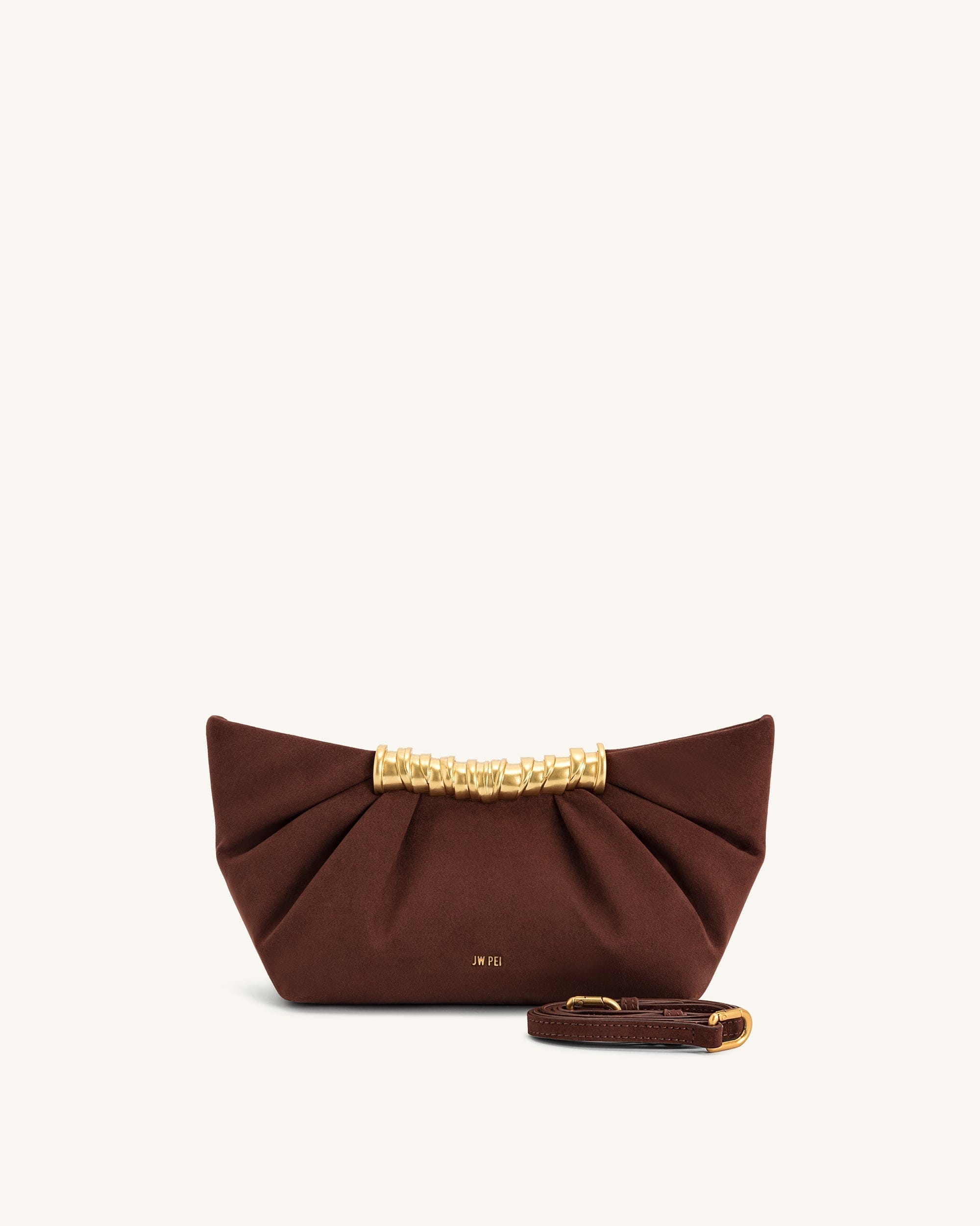 Jw Pei Leia Pleated Clutch Dark Brown
