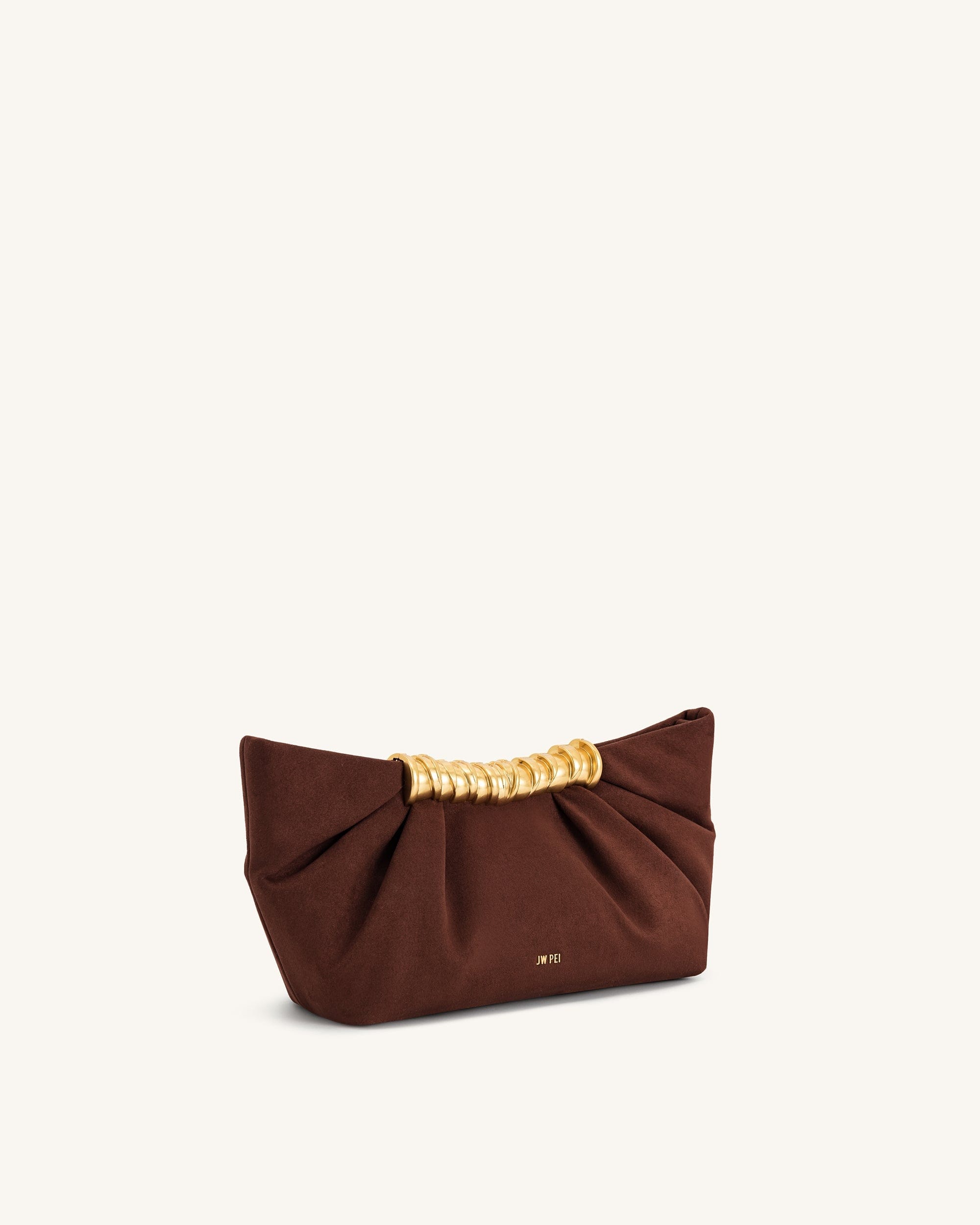 Jw Pei Leia Pleated Clutch Dark Brown