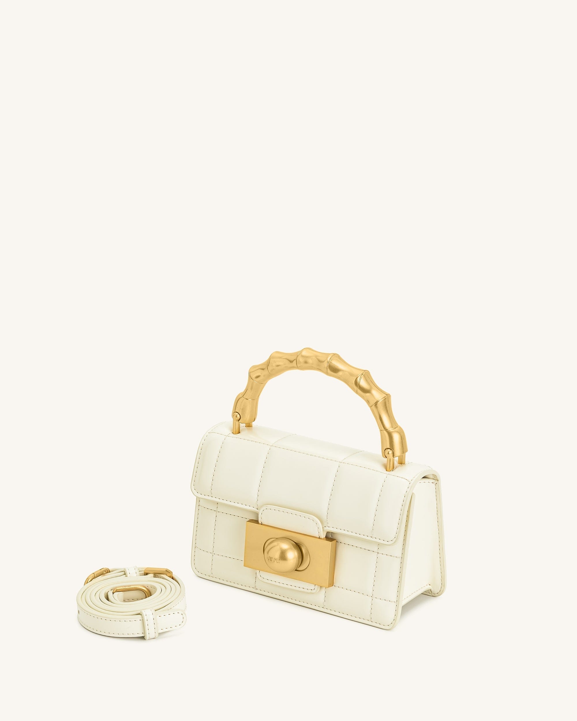 Jw Pei Kaia Bamboo Metal Handle Handbag White