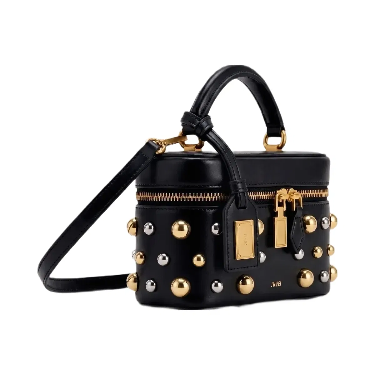 Jw Pei Cleo Studded Box Shape Top Handle Bag Black