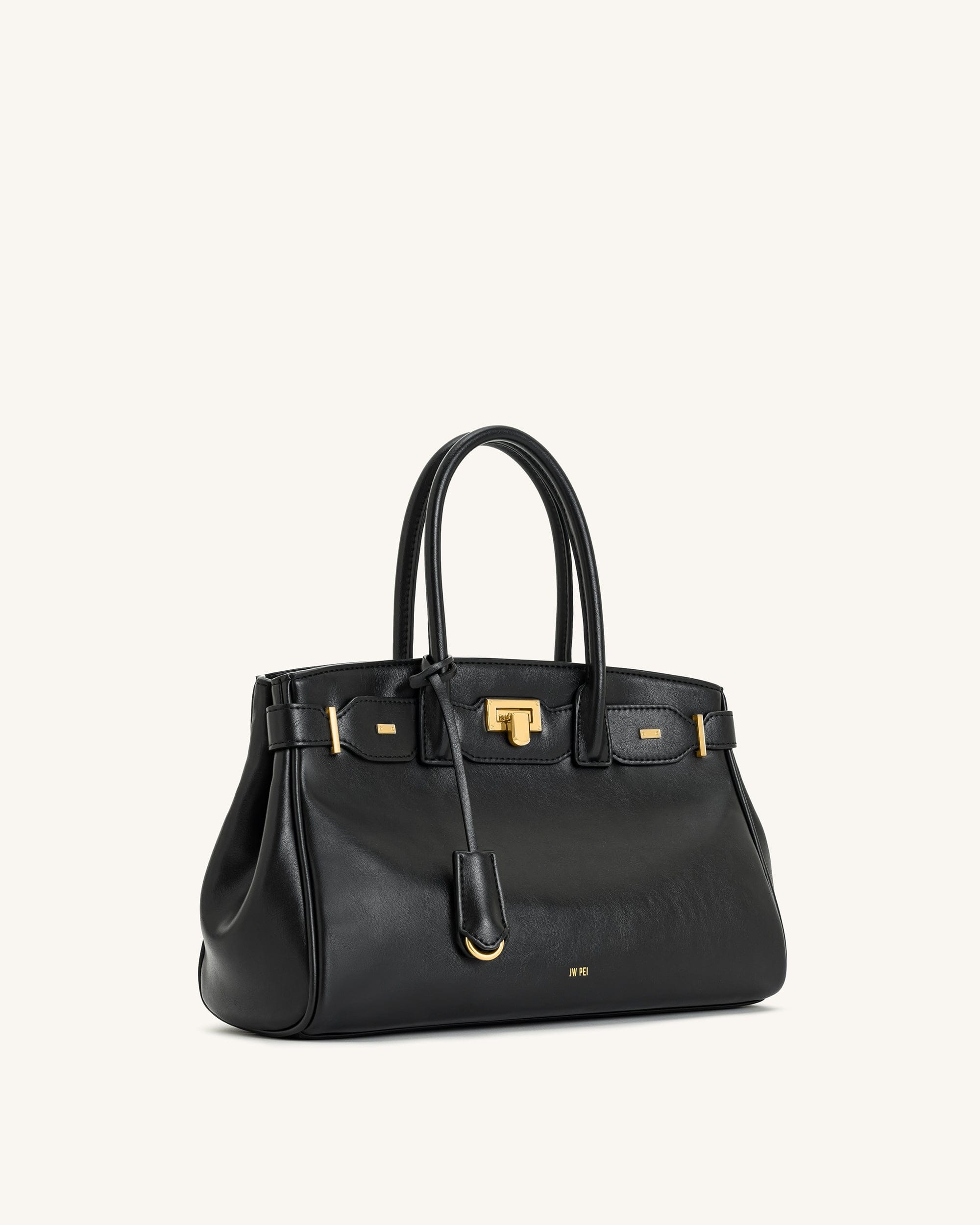 Jw Pei Ziva Metal Lock Decoration Tote Bag Black