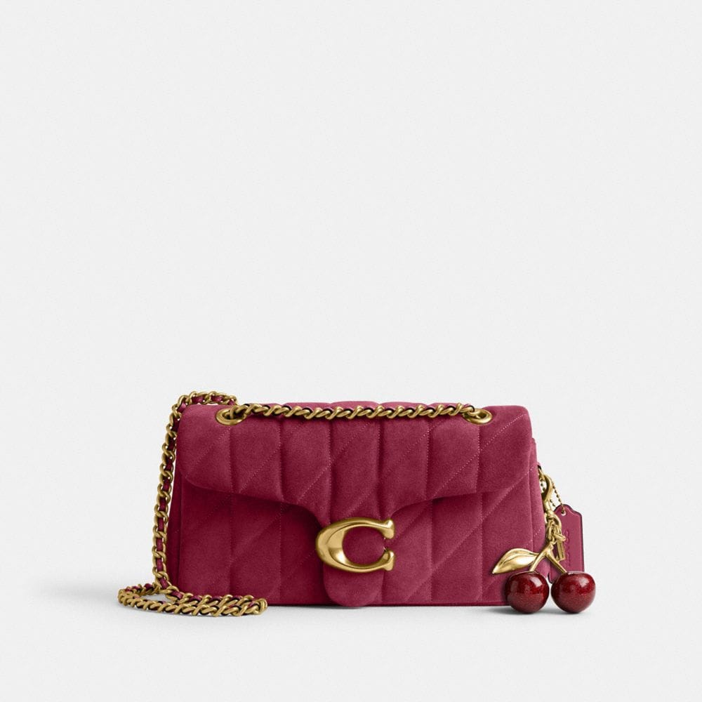 Coach Tabby Shoulder Bag 26 With Quilting Brass Dark Fuchsia