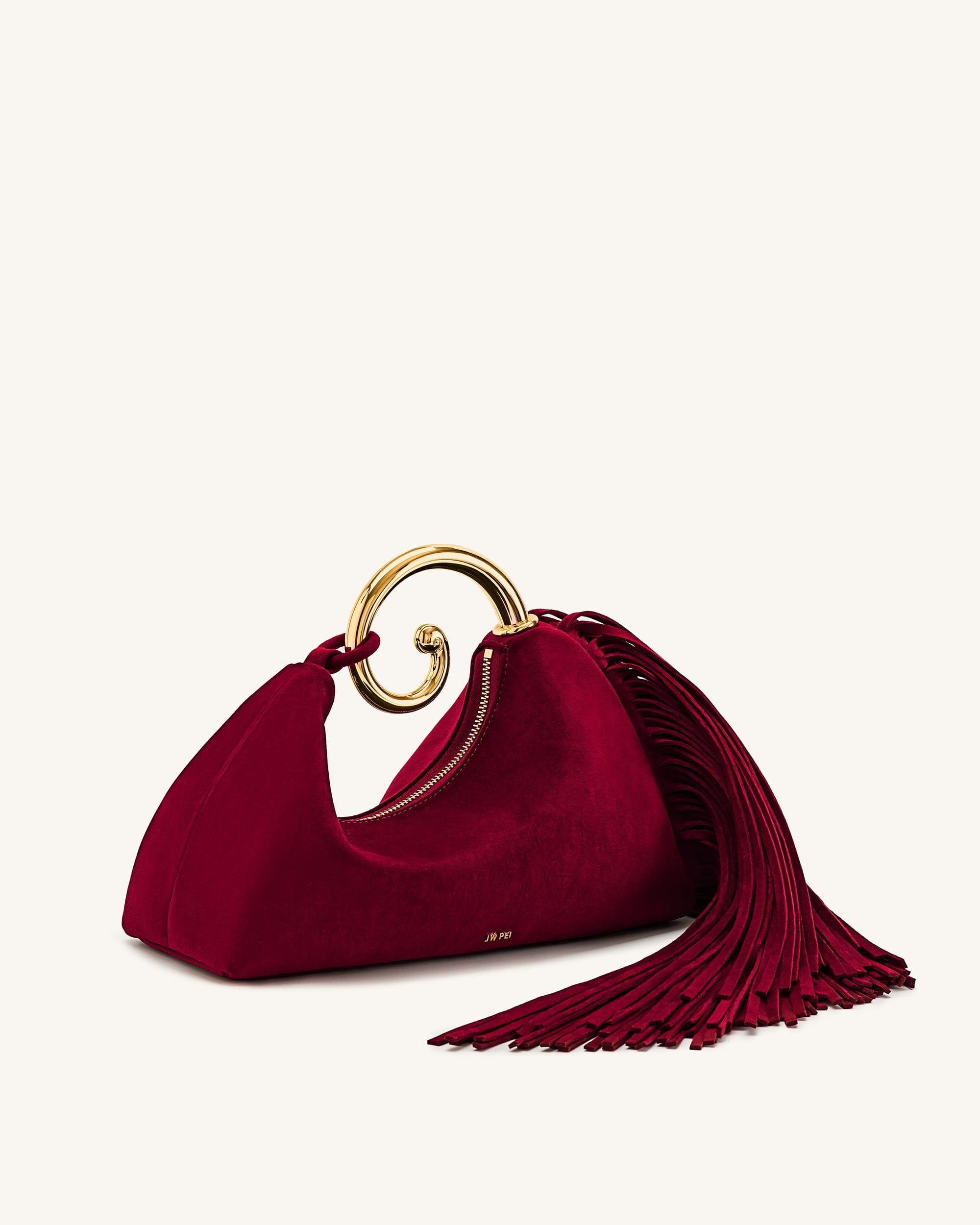 Jw Pei Nell Fringe Hardware Top Handle Bag Burgundy
