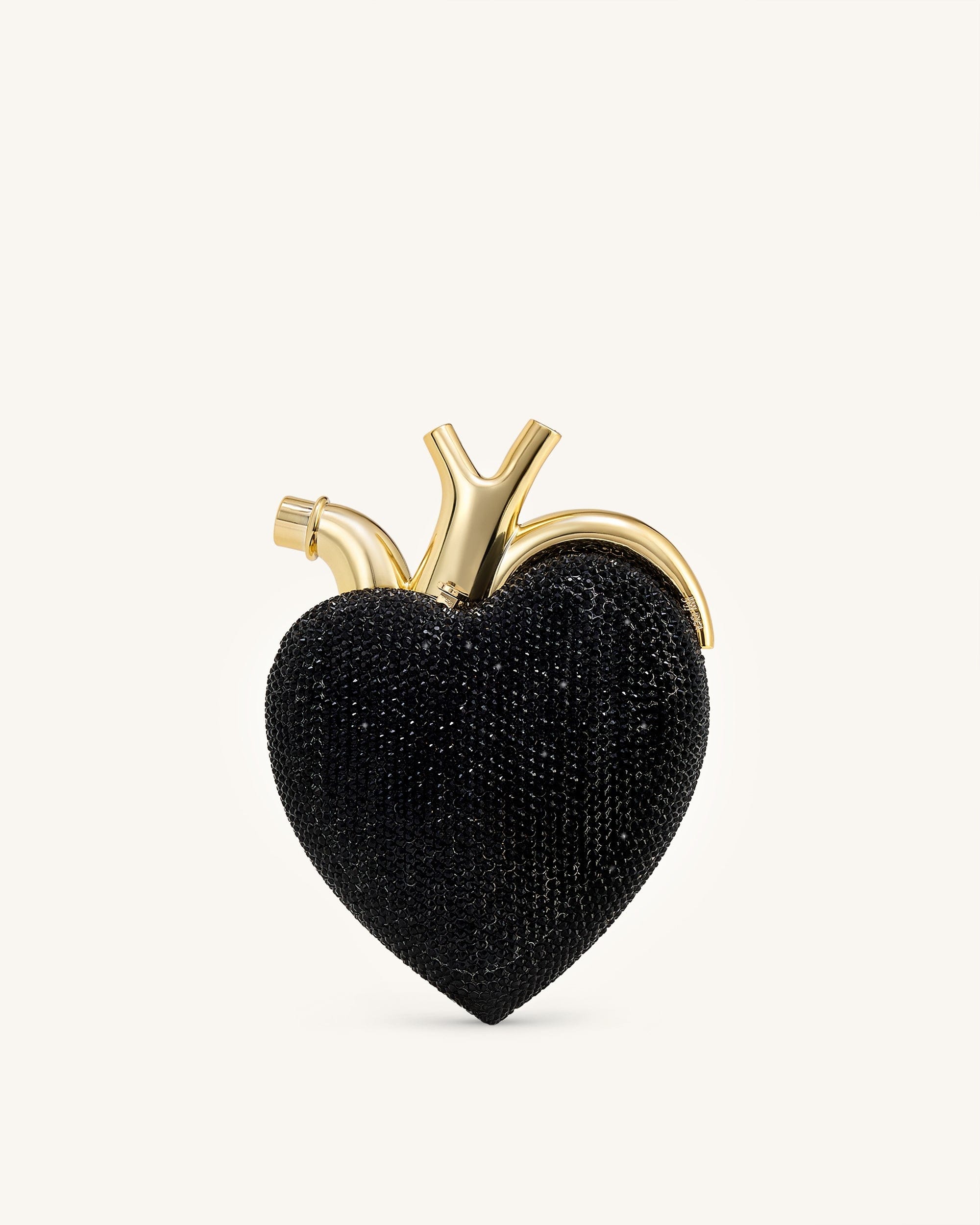 Jw Pei Maren Artificial Crystal Heart Shaped Bag Black Gold