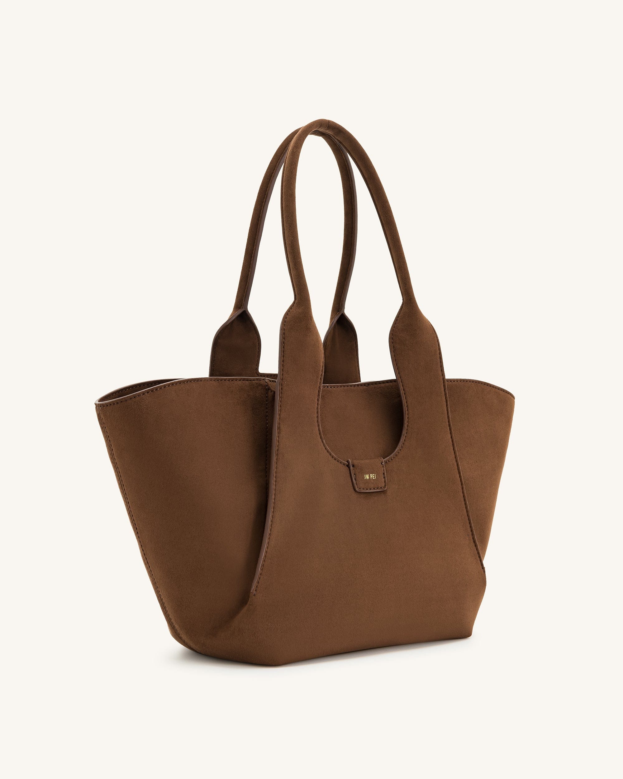 Jw Pei Cara Faux Suede Tote Bag Mocha Brown