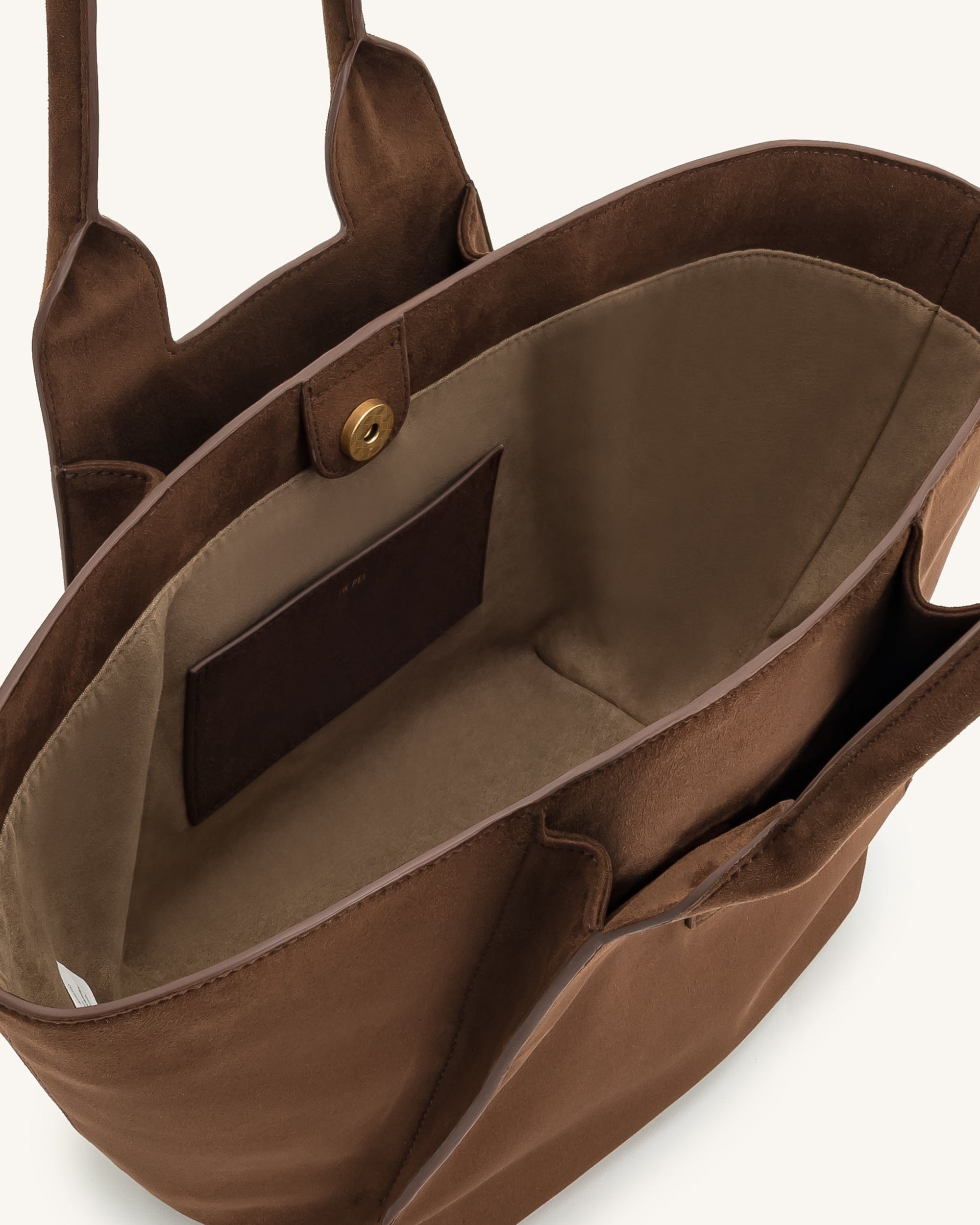 Jw Pei Cara Faux Suede Tote Bag Mocha Brown