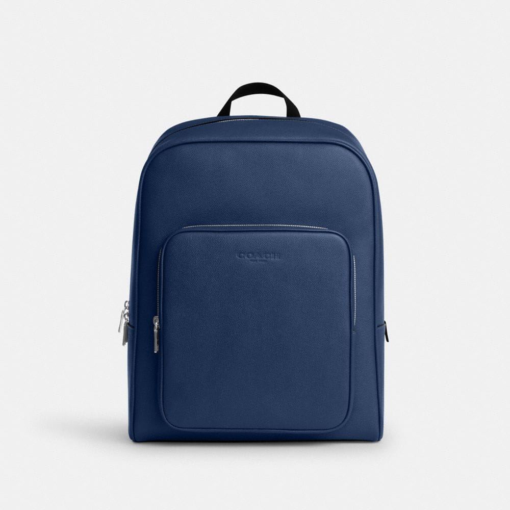 Coach Aiden Backpack Silver Deep Blue