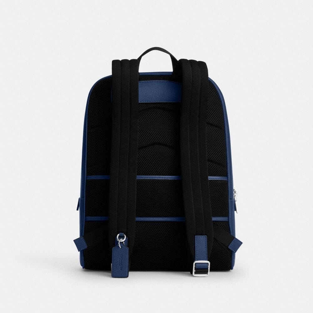 Coach Aiden Backpack Silver Deep Blue