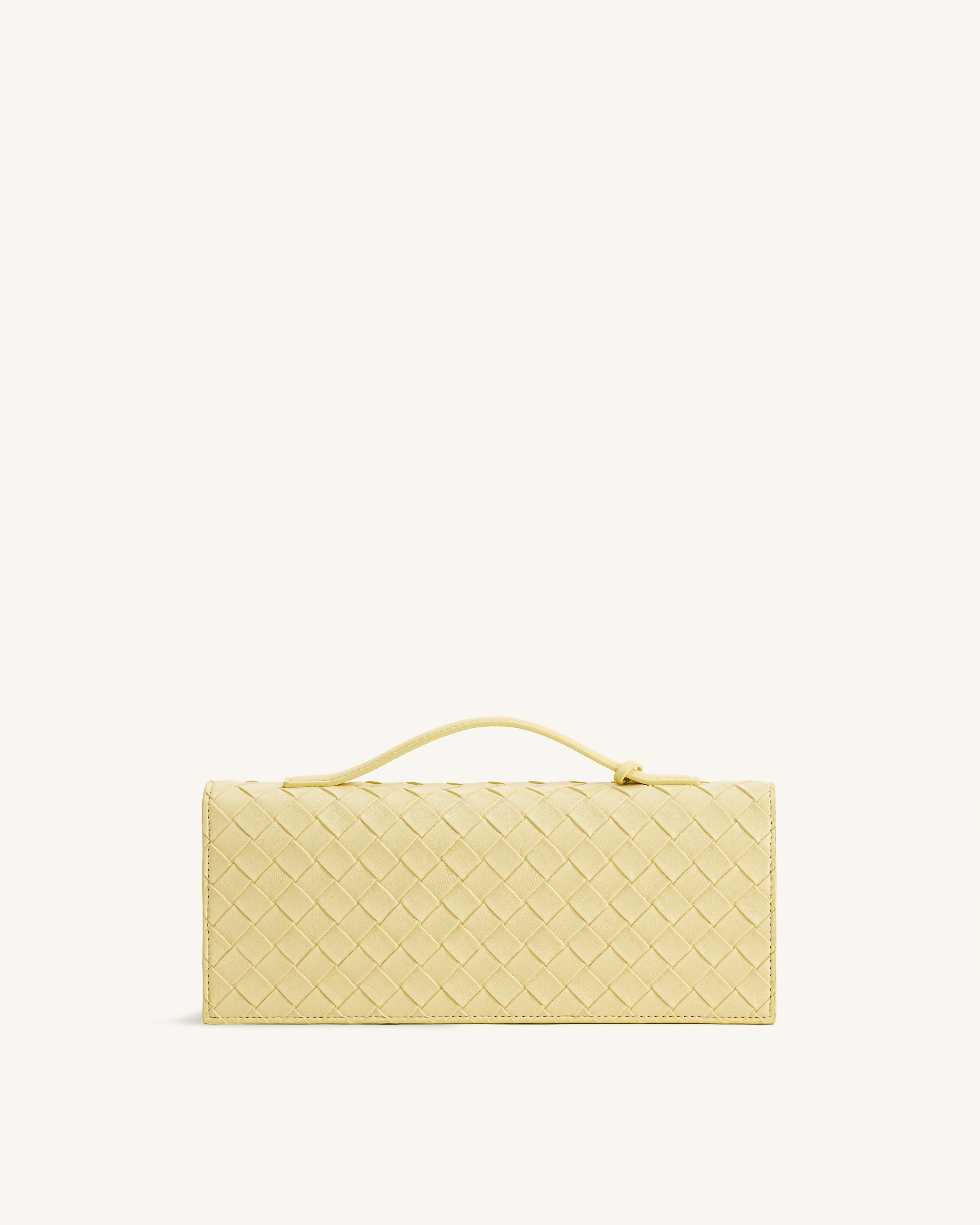 Jw Pei Celeste Woven Textured Envelope Top Handle Bag Yellow