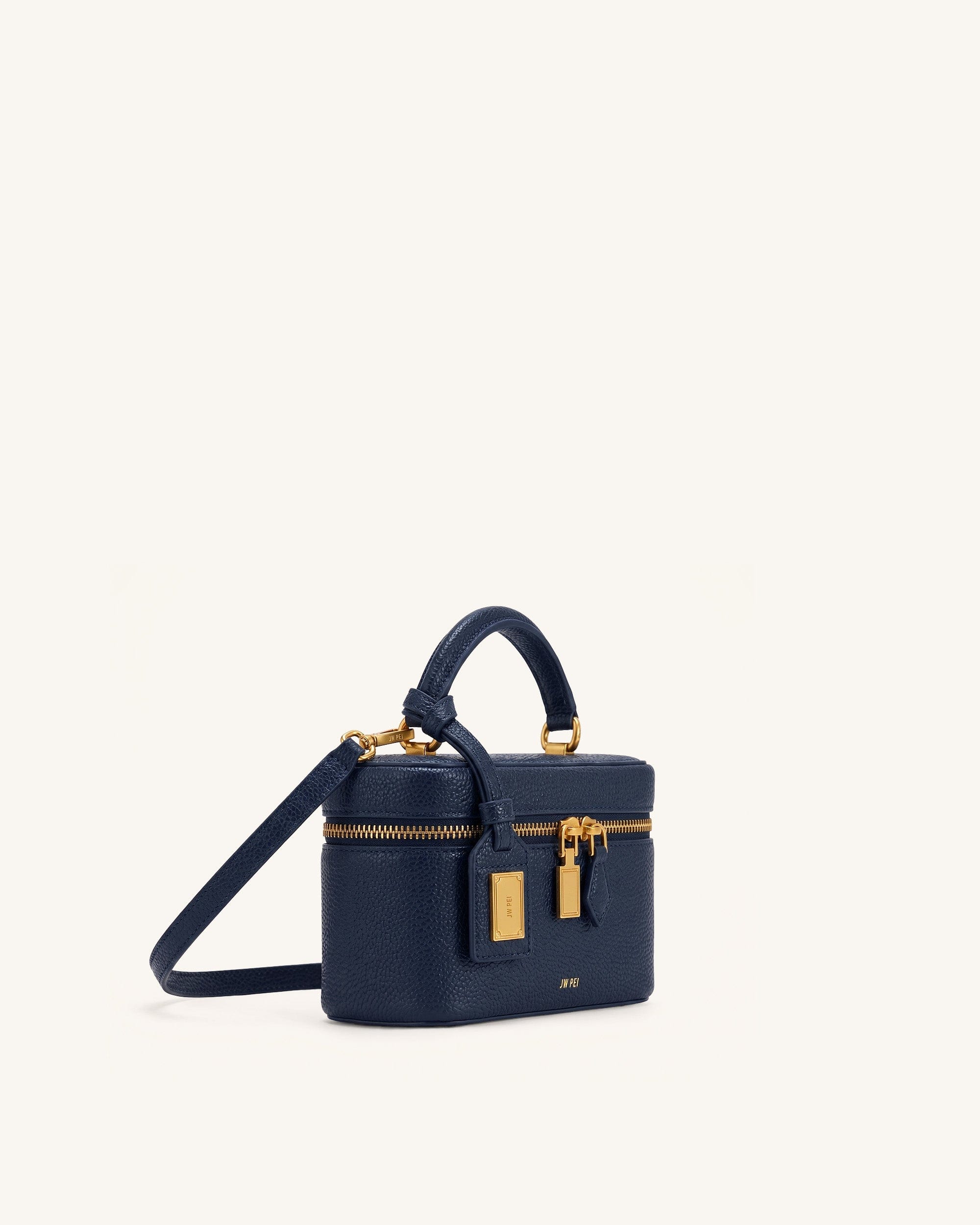 Jw Pei Cleo Box Shape Top Handle Bag Navy Blue