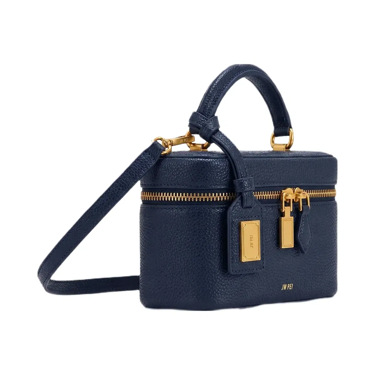 Jw Pei Cleo Box Shape Top Handle Bag Navy Blue