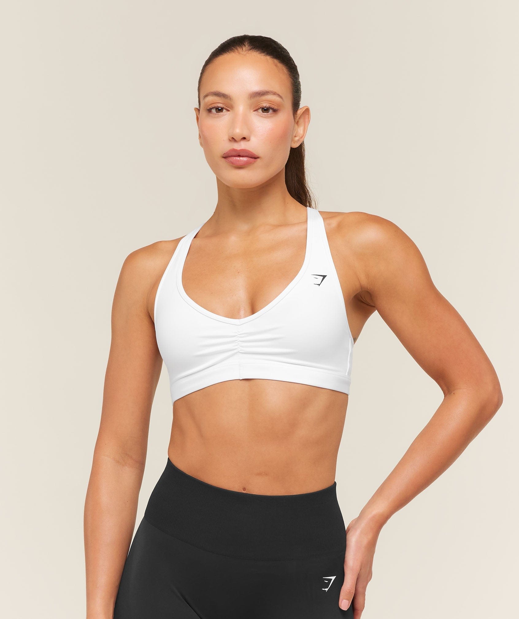 Women's Gymshark Ruched Sports Bra 2.0 White