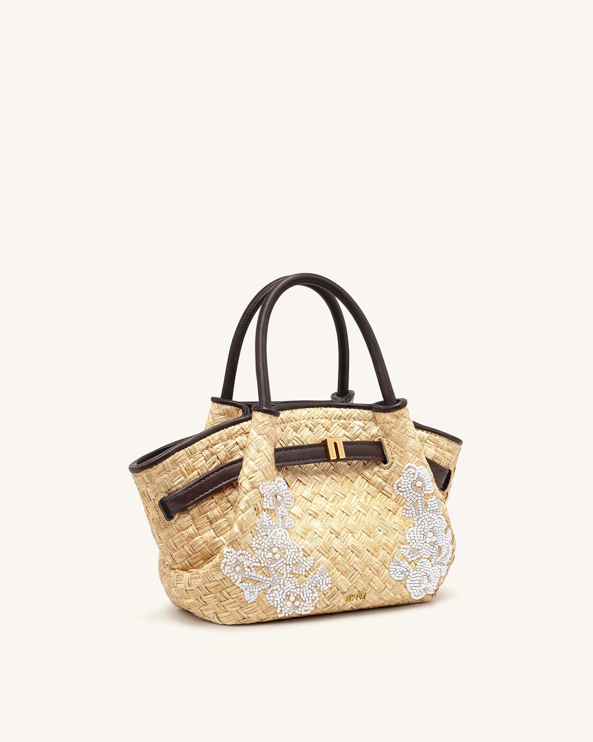 Jw Pei Hana Mini Faux Straw Beading Tote Bag Brown
