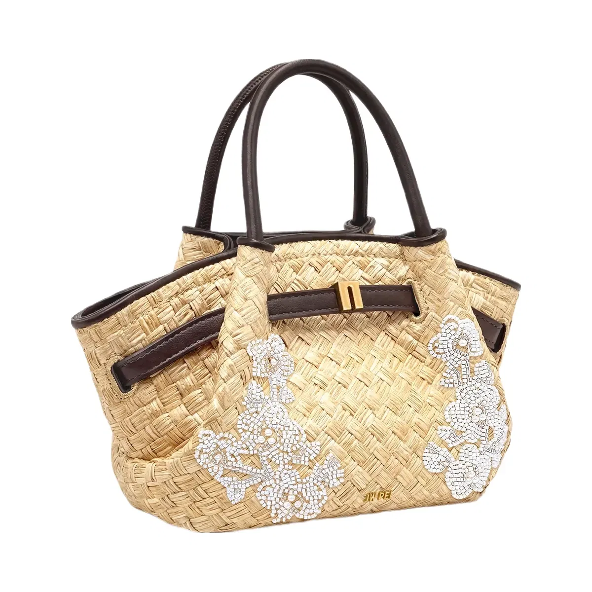 Jw Pei Hana Mini Faux Straw Beading Tote Bag Brown