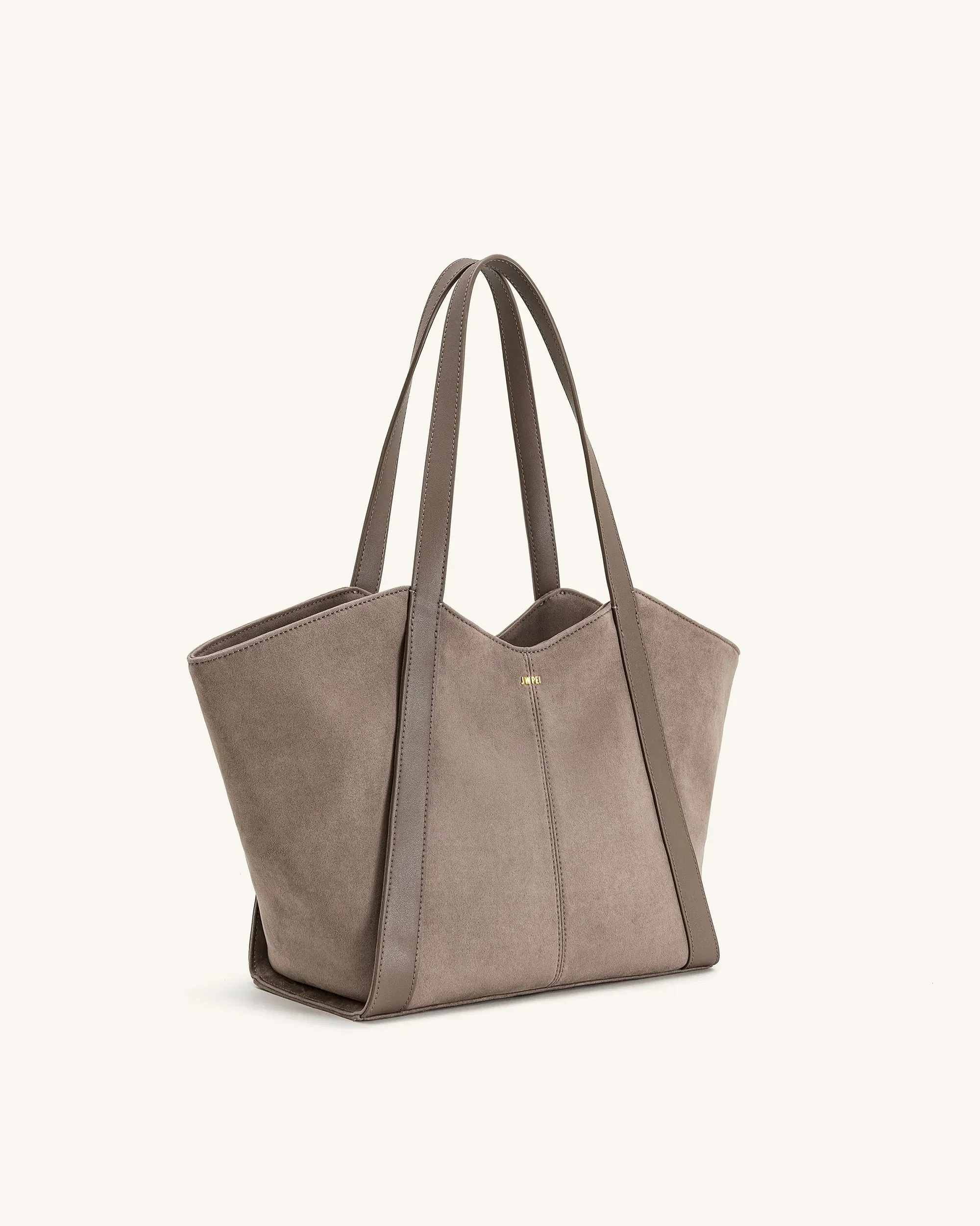Jw Pei Kiana Large Capacity Faux Suede Tote Bag Taupe