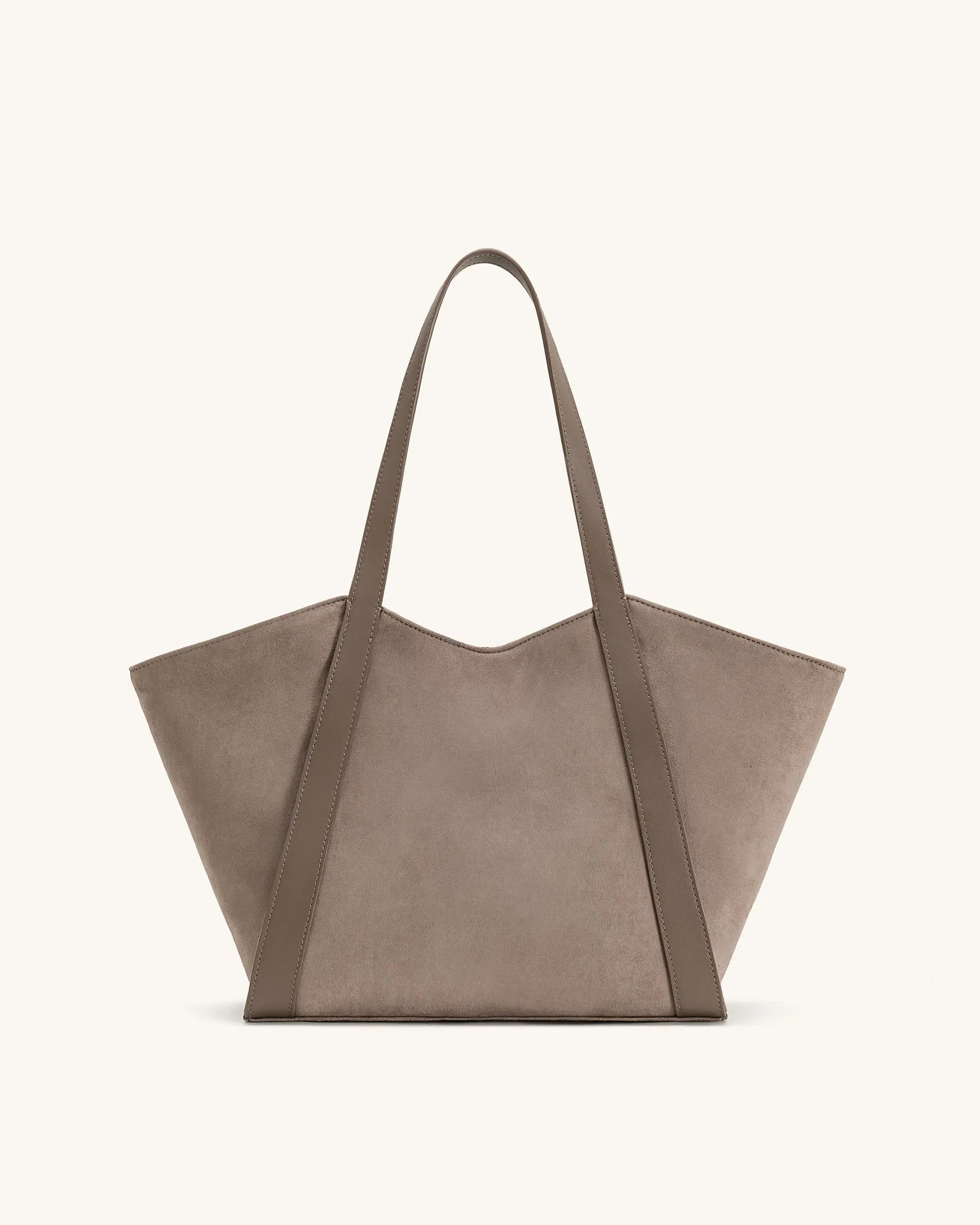 Jw Pei Kiana Large Capacity Faux Suede Tote Bag Taupe