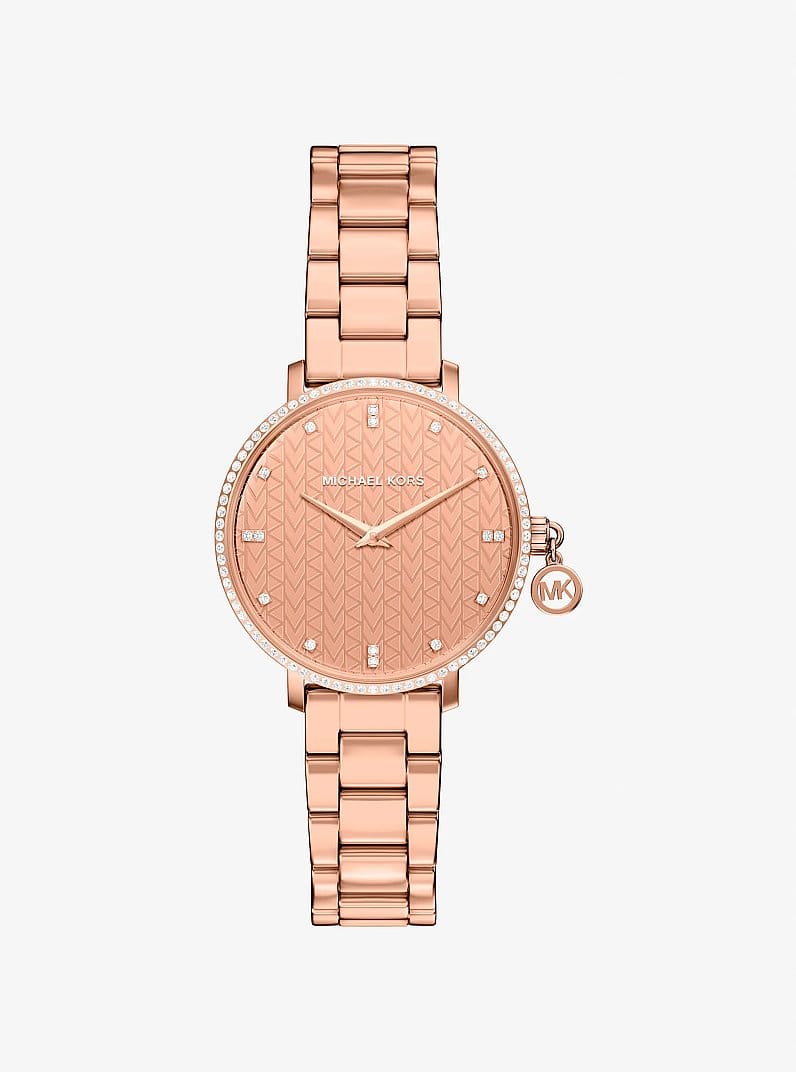 Michael Kors Mini Pyper Pav Rose Gold-Tone Watch